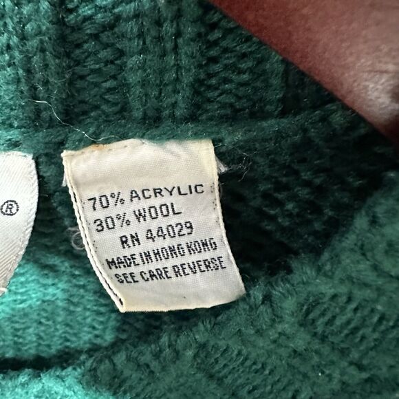 Vintage Russ Cardigan Sweater Women Small Green Acrylic Wool 90s FLowers - Picture 8 of 10